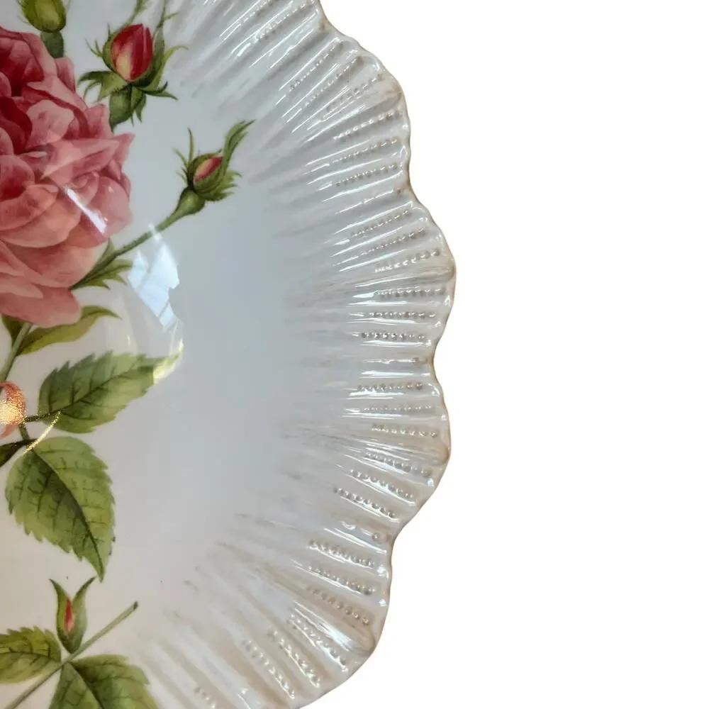 Soho Loft Spring Floral Melamine Bowls 7.5in Shabby Chic Set of 4 NEW
